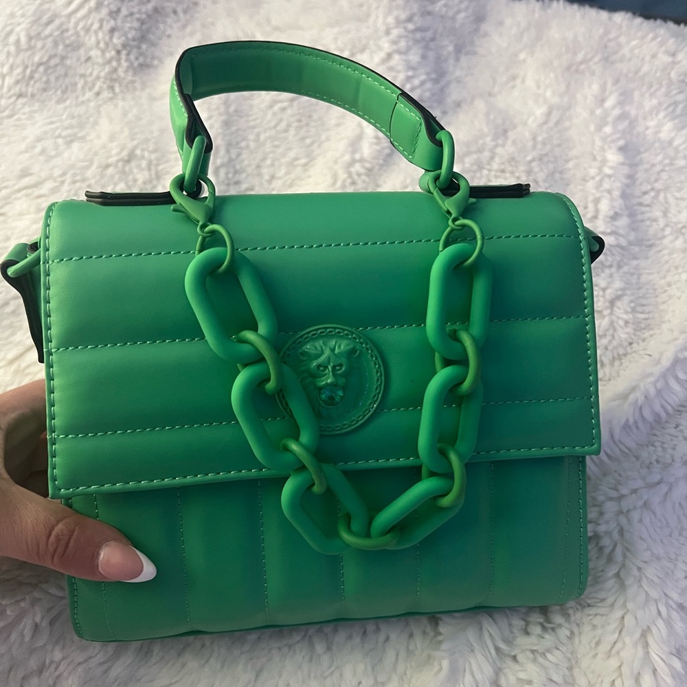 Aldo Green Mini Bag with Chunky Chain and Top Handle